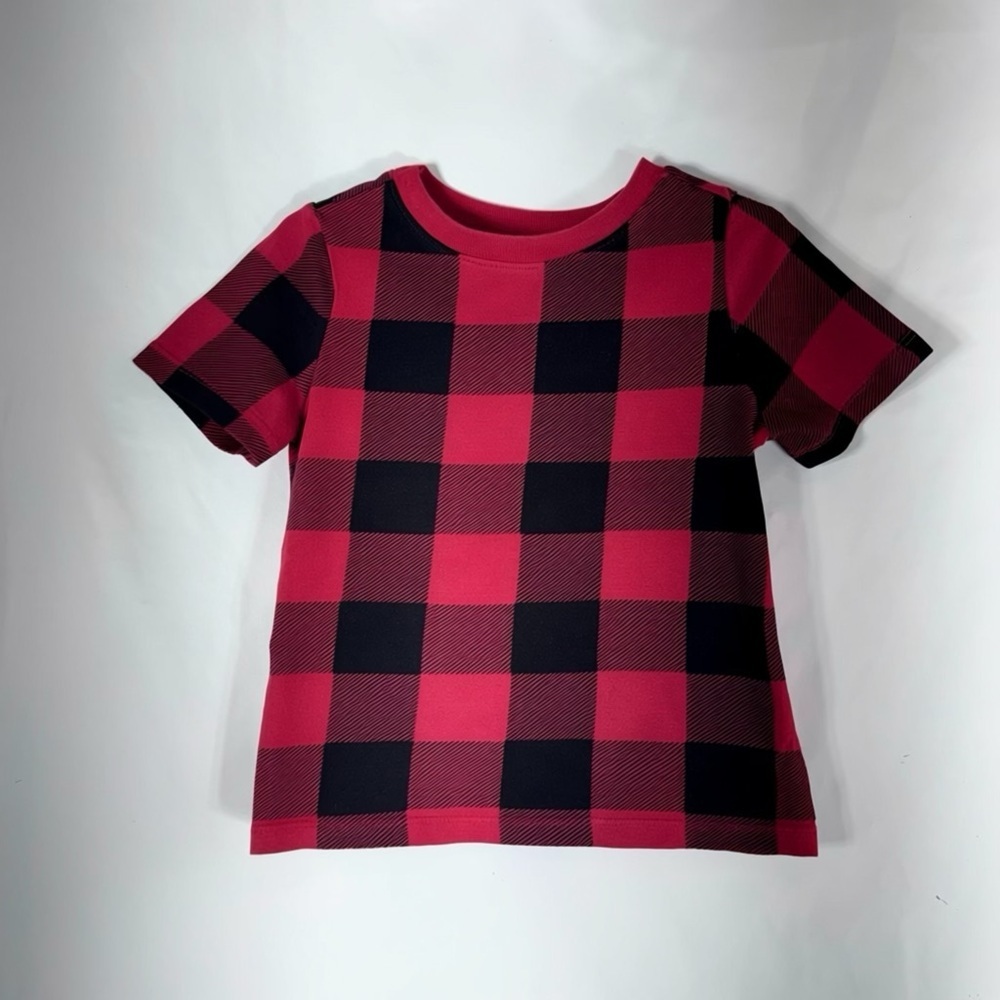 Old Navy Kids Red & Black Buffalo Plaid Short Sleeve Tee
